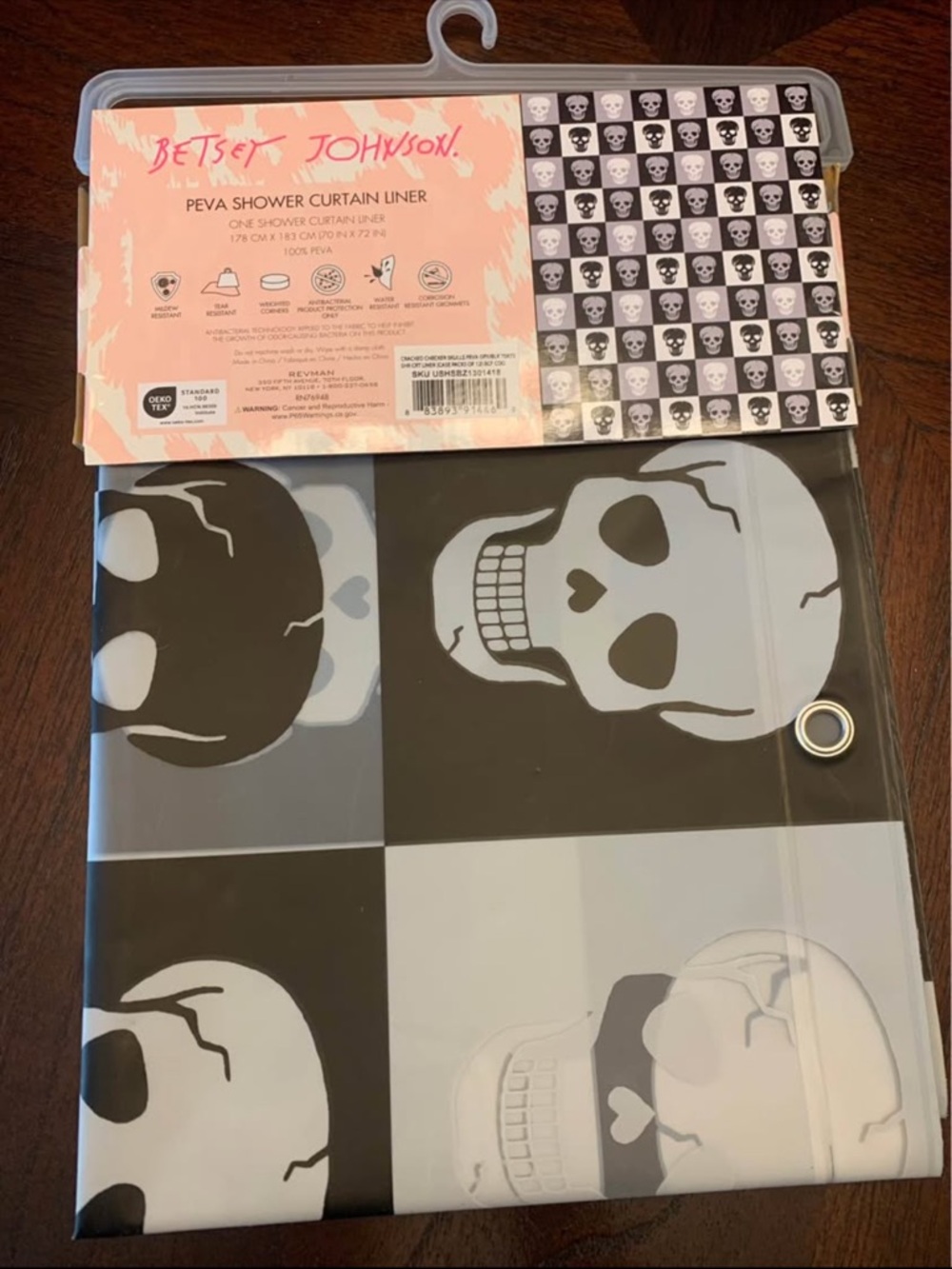 Betsey Johnson Skull Shower Curtain Liner